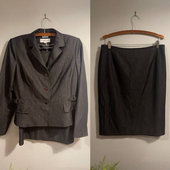 Calvin Klein 2pc Skirt Set sz 12 “Power Suit” - Picture 1 of 5